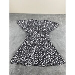 Zara Womens Dress Medium Black White Floral Cottagecore C7